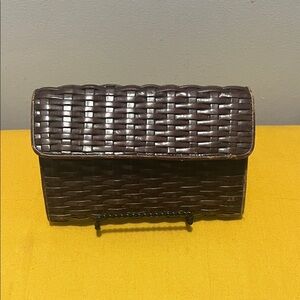 Leather Talbots Vintage Brown Weaved Wallet Billfold